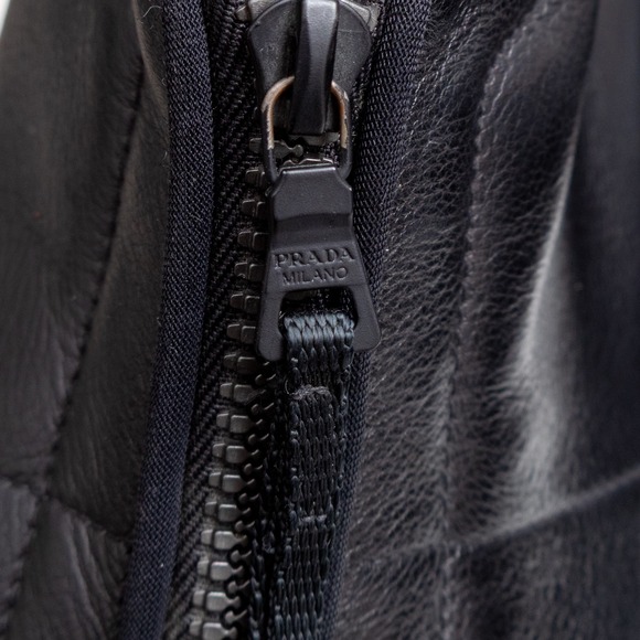 Vintage Men's Prada Sport Linea Rossa Black Leather Mid-Top Sneakers‎ Size US 11 - Picture 13 of 16